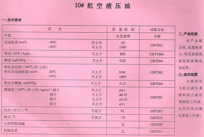 10號航空液壓油